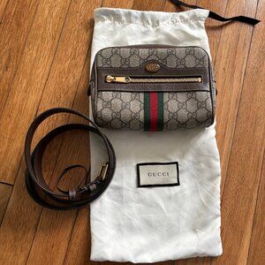 Gucci Ophidia GG Supreme Small Bag with Removable/adjustable leather strap